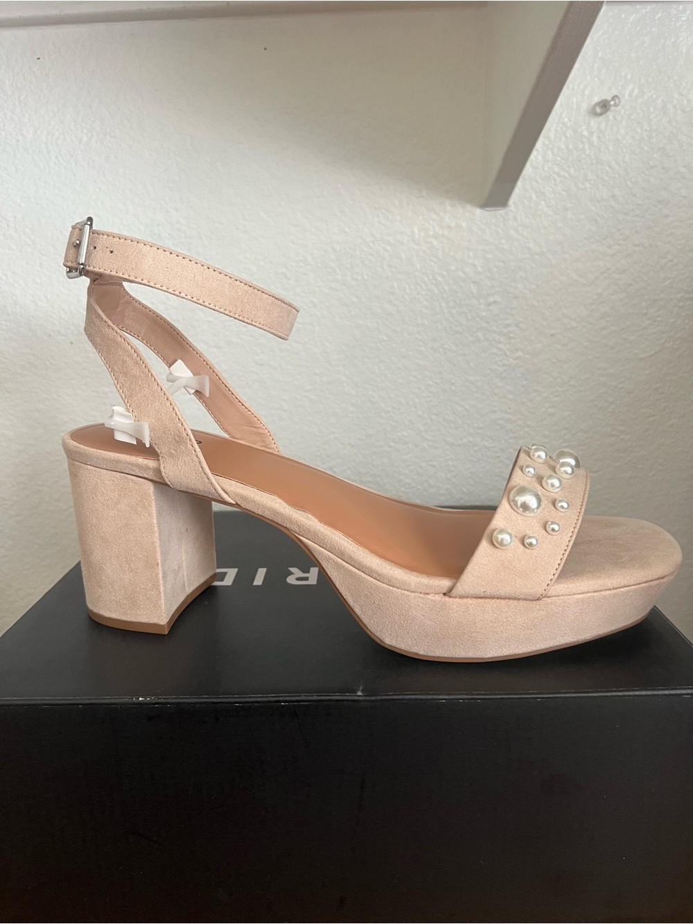 torrid Blush Pearl-Embellished Block Heel Platform NWT